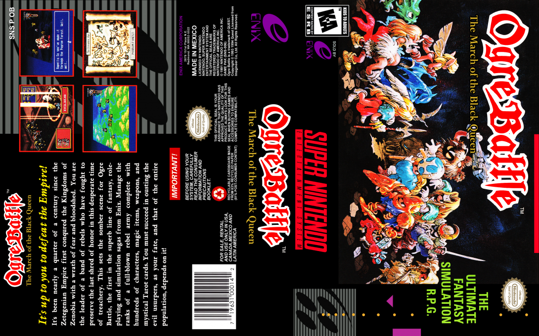Densetsu no Ogre Battle – The March of the Black Queen (Japan) [JP] snes 1995 Box Art