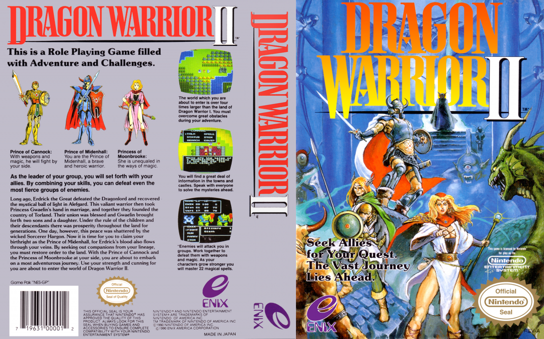 Dragon Quest II – Akuryou no Kamigami (Japan) [JP] nes 1990 Box Art