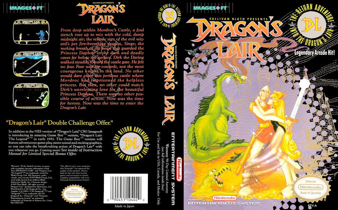 Dragon’s Lair (Japan) [JP] nes 1990 Box Art