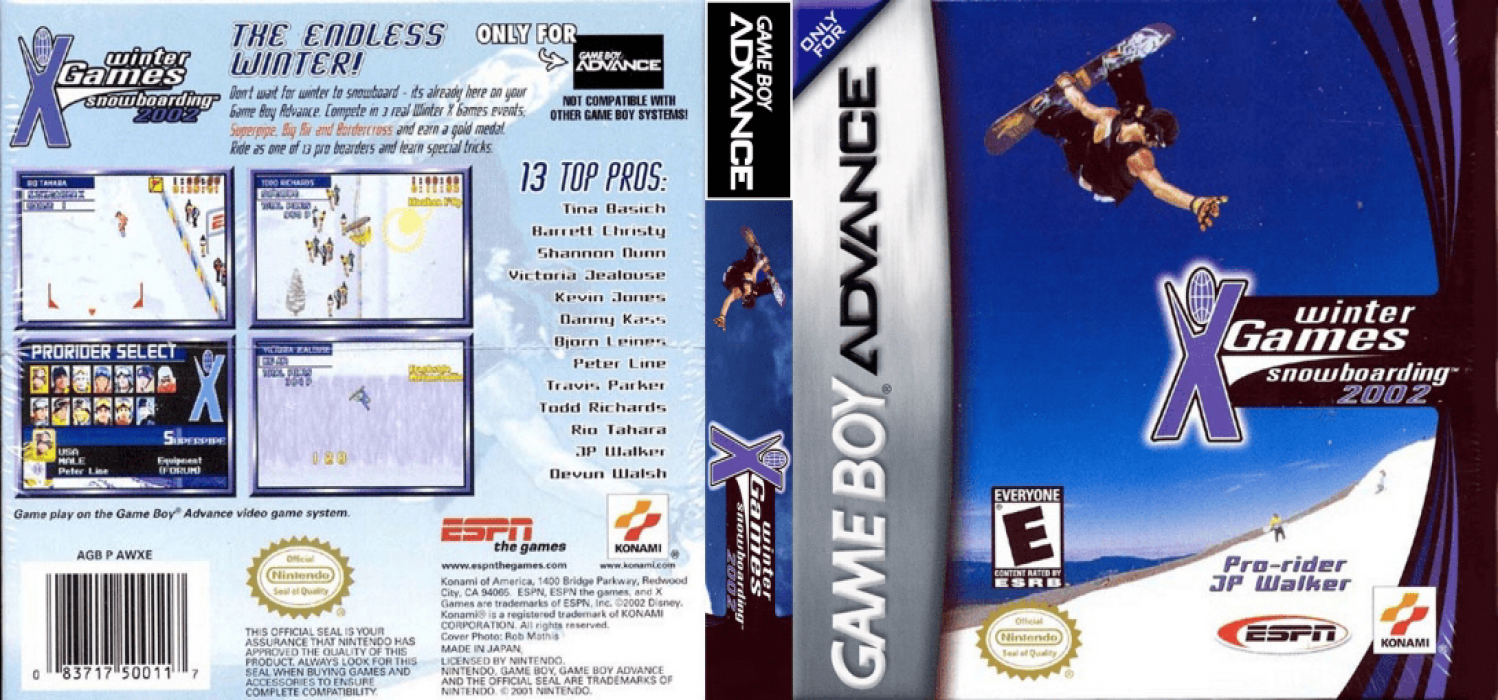 ESPN Winter X-Games Snowboarding 2002 (Japan) (En) [JP] gba 2001 Box Art