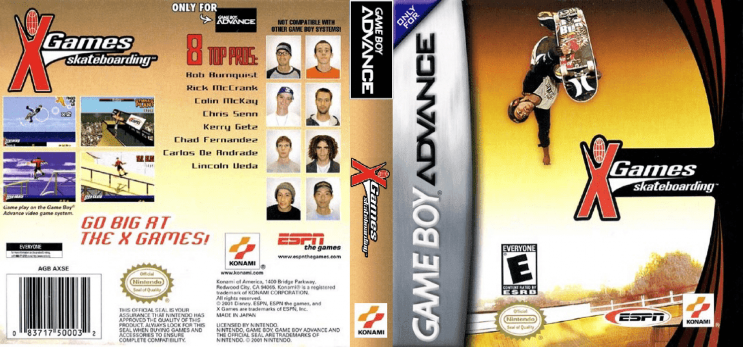 ESPN X-Games Skateboarding (Japan) (En) [JP] gba 2001 Box Art