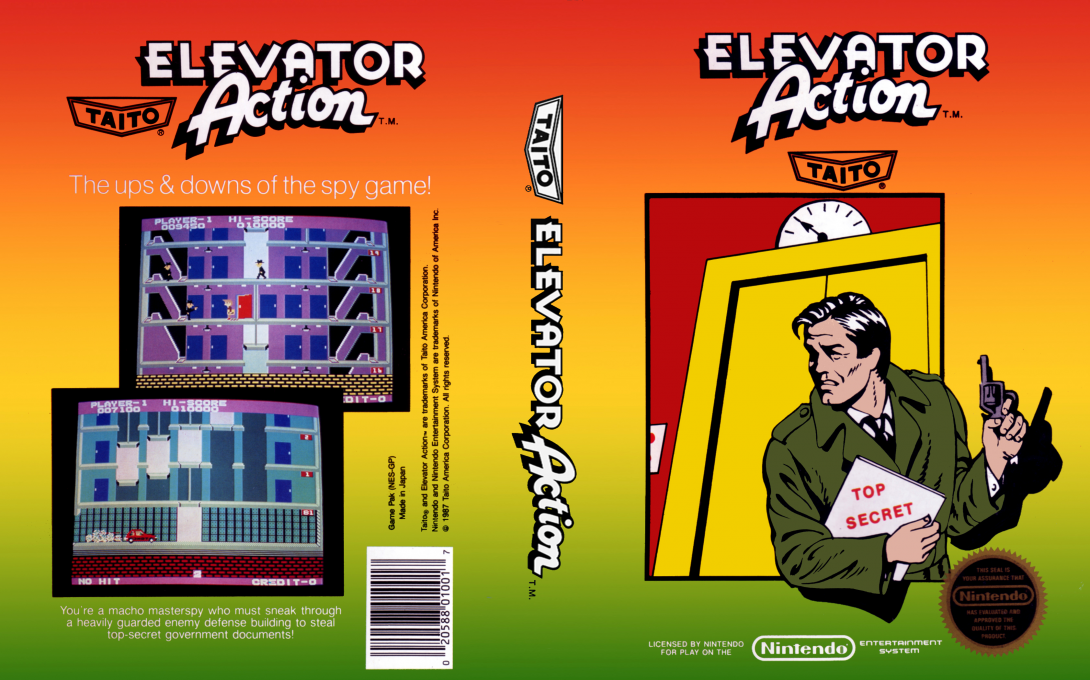 Elevator Action (Japan) (Rev 1) [JP] nes 1987 Box Art