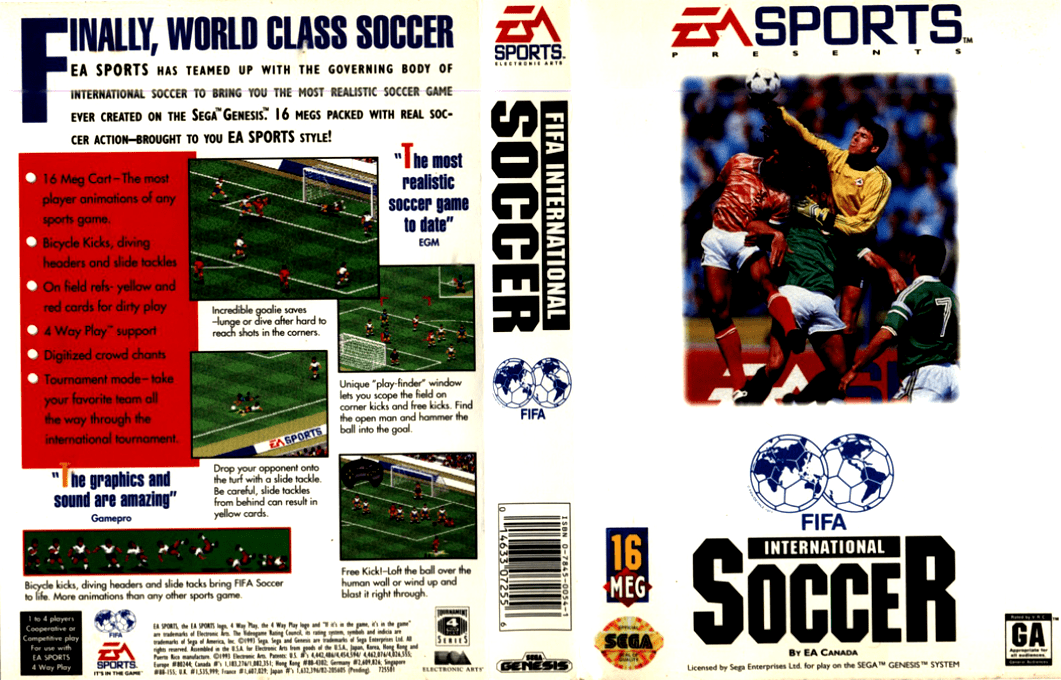 FIFA International Soccer (Japan) (En,Ja) [JP] segaMD 1993 Box Art