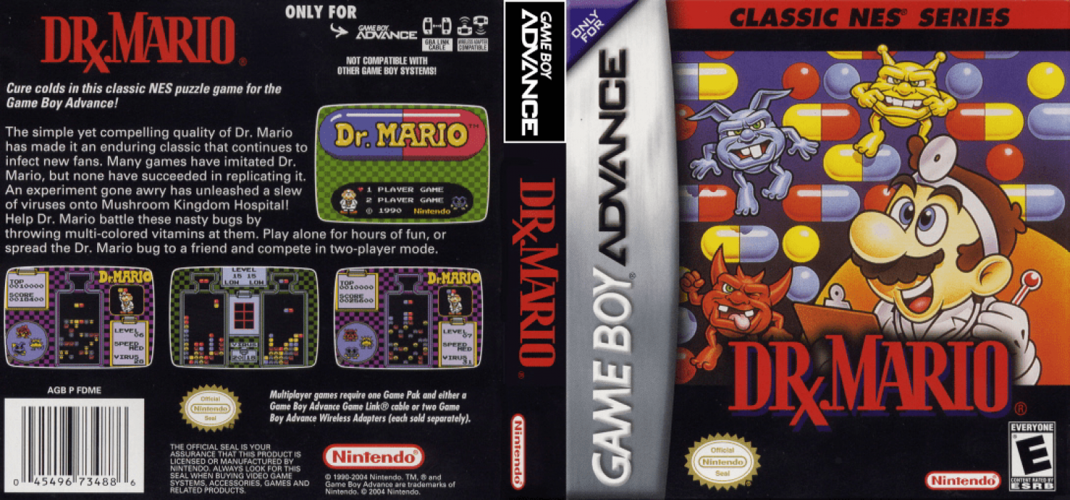 Famicom Mini 15 – Dr. Mario (Japan) [JP] gba 2004 Box Art
