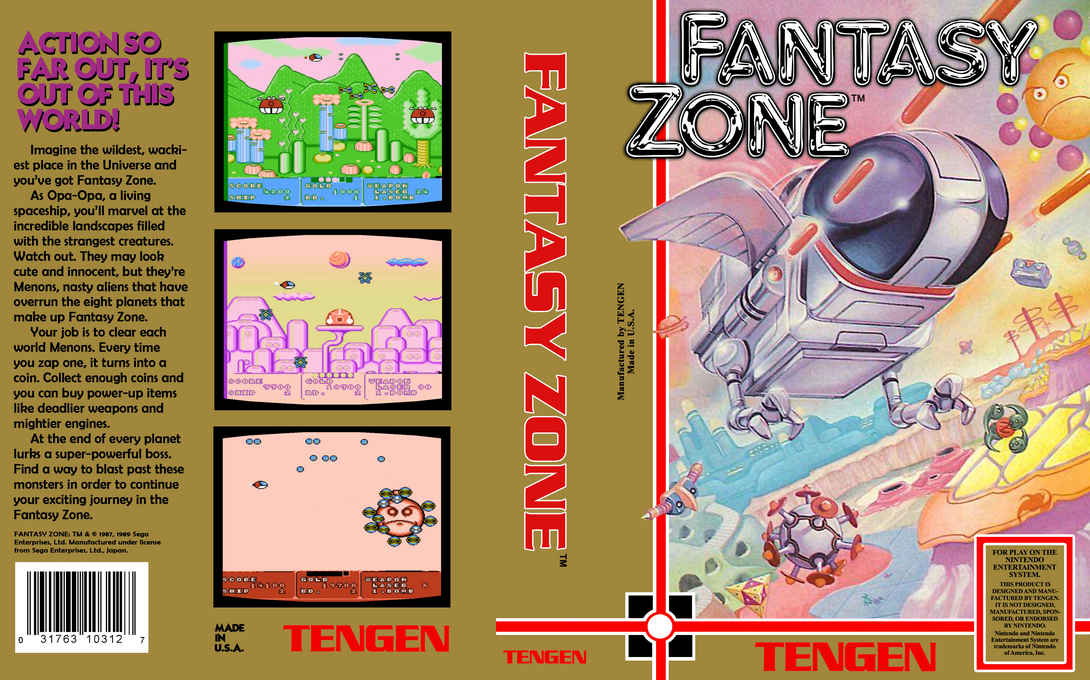 Fantasy Zone (Japan) (Sunsoft) [JP] nes 1989 Box Art