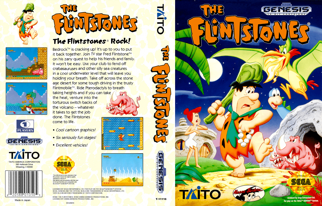 Flintstones, The (Japan) (Taito) [JP] segaMD 1993 Box Art