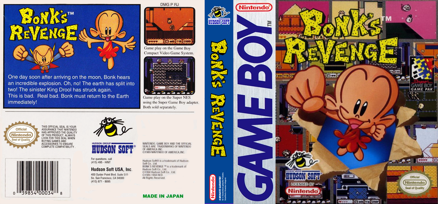 GB Genjin 2 (Japan) (SGB Enhanced) [JP] gb 1994 Box Art