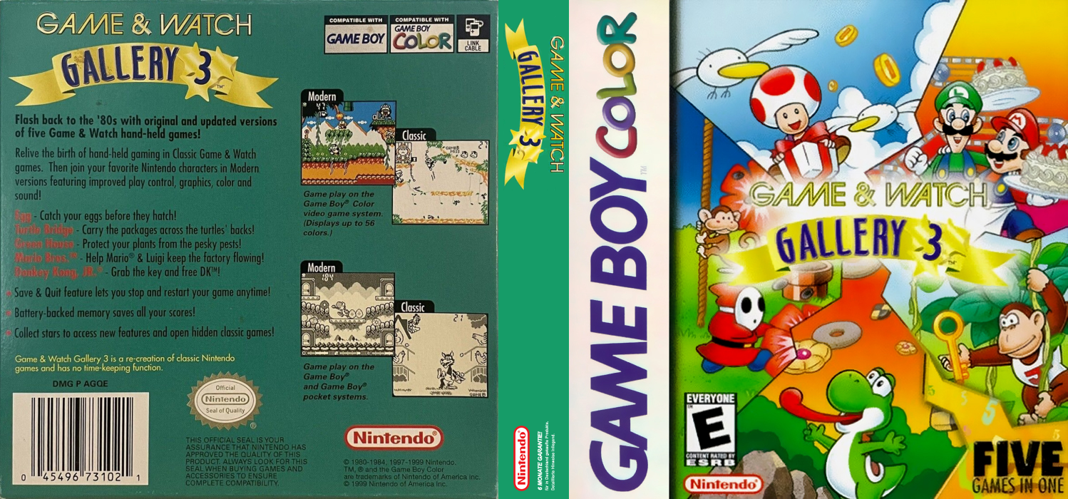 Game Boy Gallery 3 (Japan) (SGB Enhanced) (GB Compatible) [JP] gbc 1999 Box Art