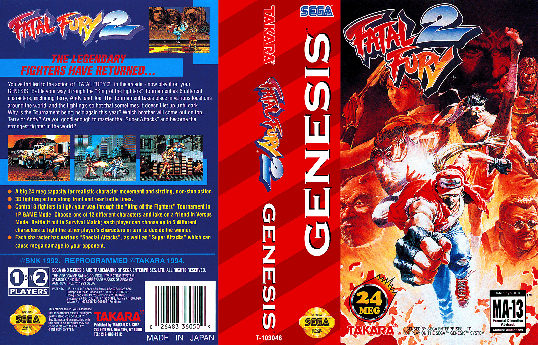 Garou Densetsu 2 – Aratanaru Tatakai (Japan) [JP] segaMD 1994 Box Art