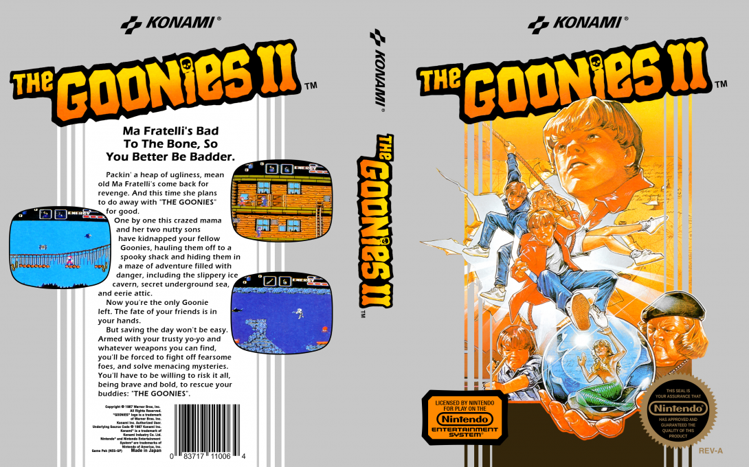 Goonies 2 – Fratelli Saigo no Chousen (Japan) [JP] nes 1987 Box Art