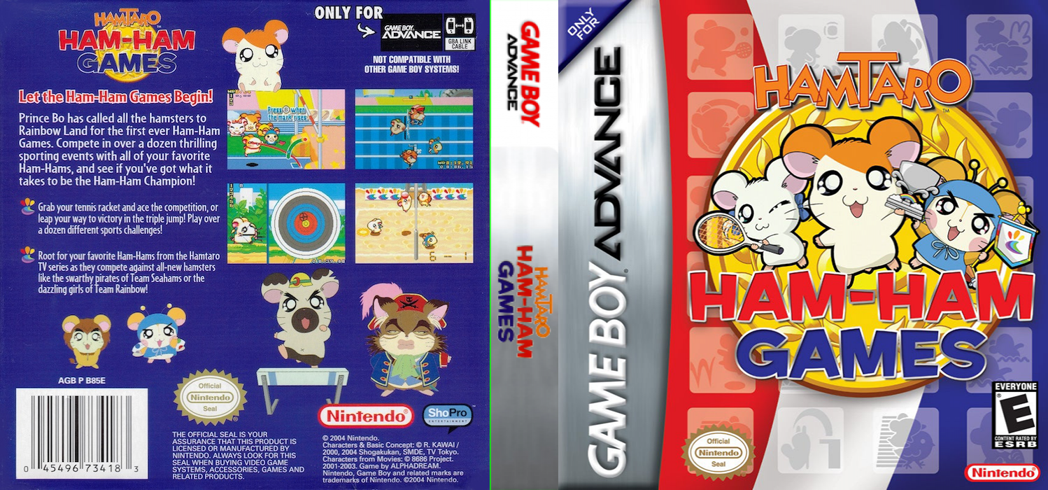 Hamtaro – Ham-Ham Games (Japan, USA) (En,Ja) [US,JP] gba 2004 Box Art