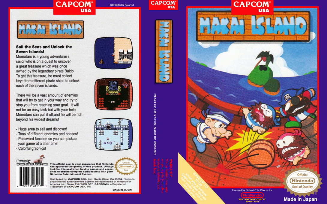 Higemaru – Makai-jima – Nanatsu no Shima Daibouken (Japan) [JP] nes 1987 Box Art