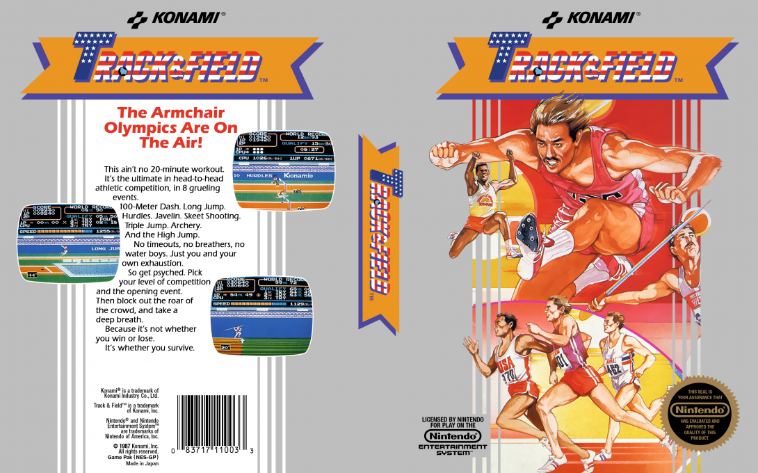 Hyper Olympic (Japan) (Genteiban!) [JP] nes 1987 Box Art