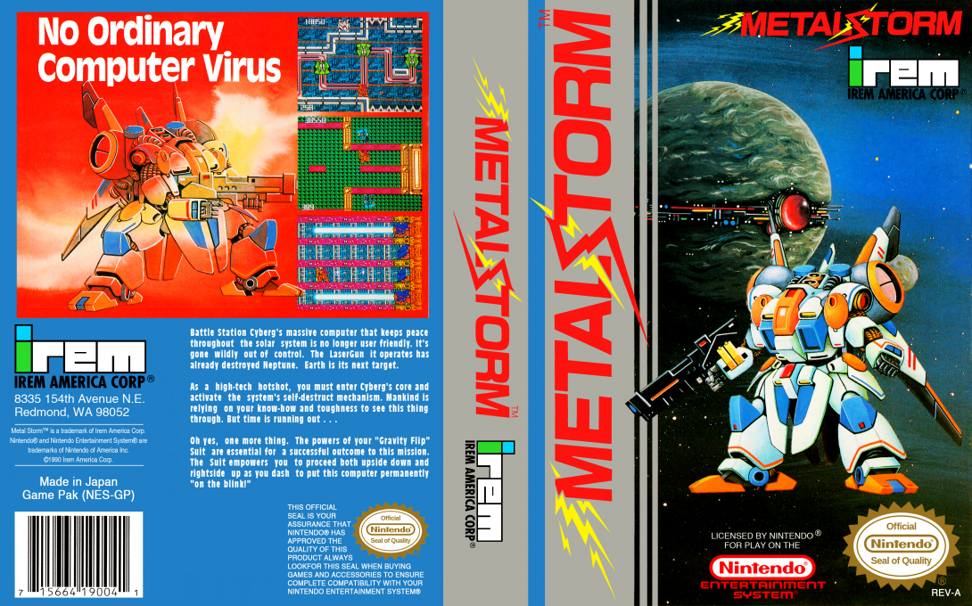 Juuryoku Soukou Metal Storm (Japan) [JP] nes 1991 Box Art