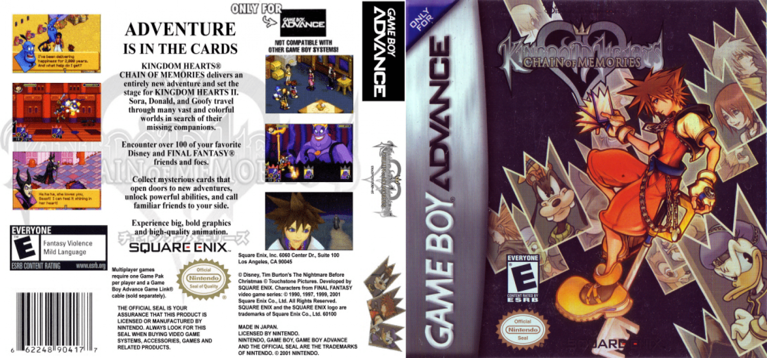 Kingdom Hearts – Chain of Memories (Japan) [JP] gba 2004 Box Art