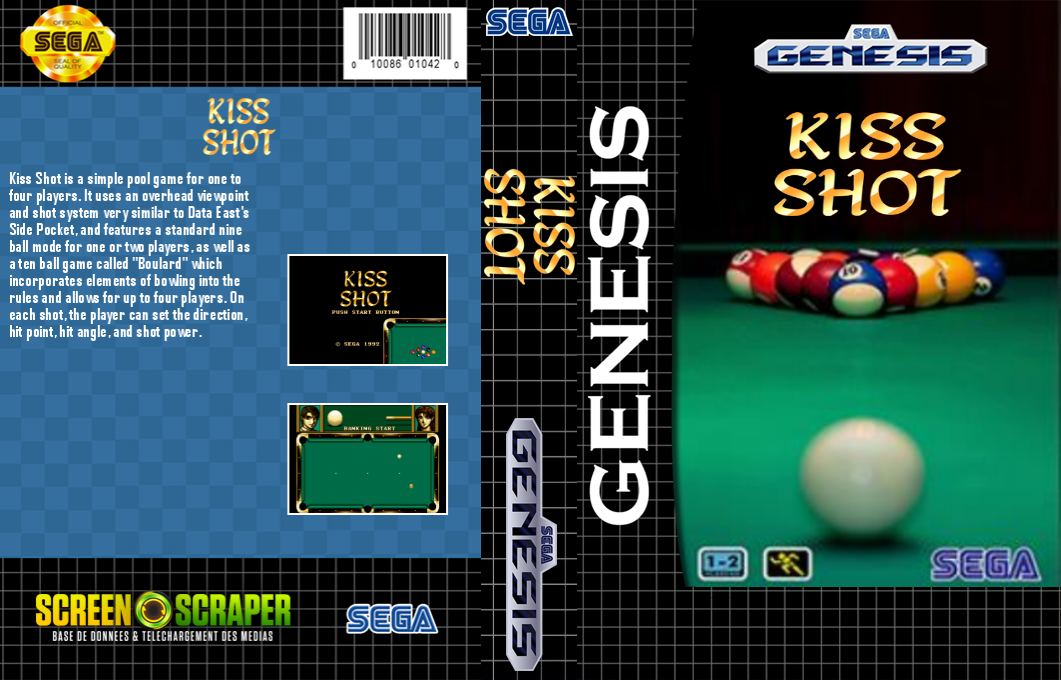 Kiss Shot (Japan) (SegaNet) [JP] segaMD 1992 Box Art
