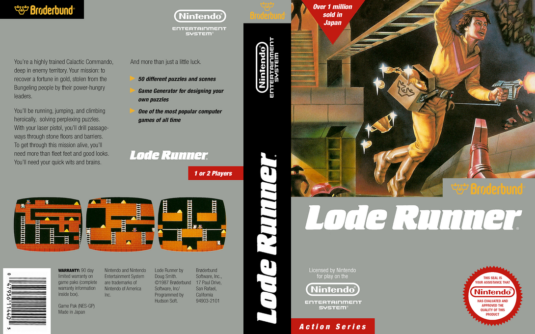 Lode Runner (Japan) [JP] nes 1987 Box Art