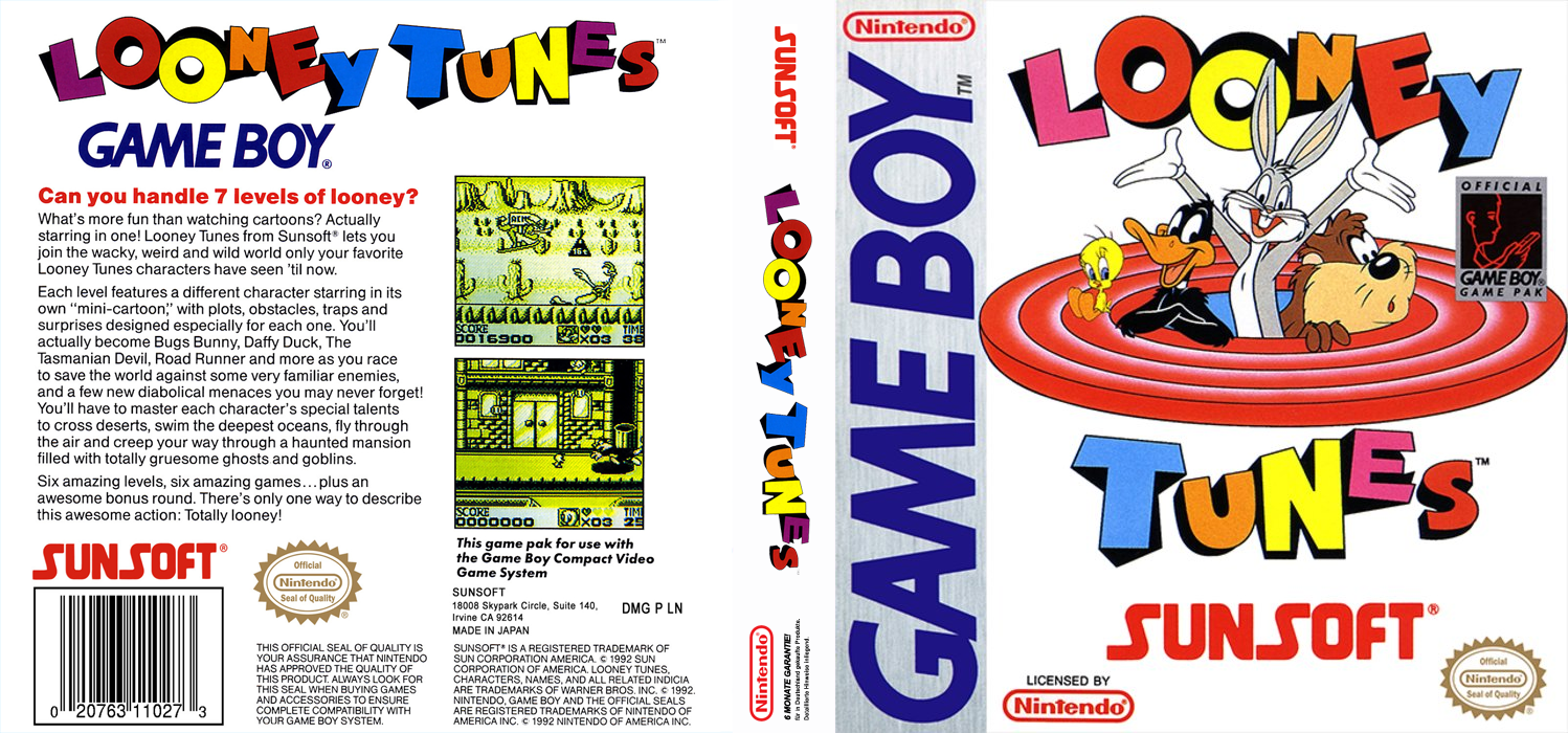 Looney Tunes – Bugs Bunny to Yukai na Nakama-tachi (Japan) [JP] gb 1992 Box Art