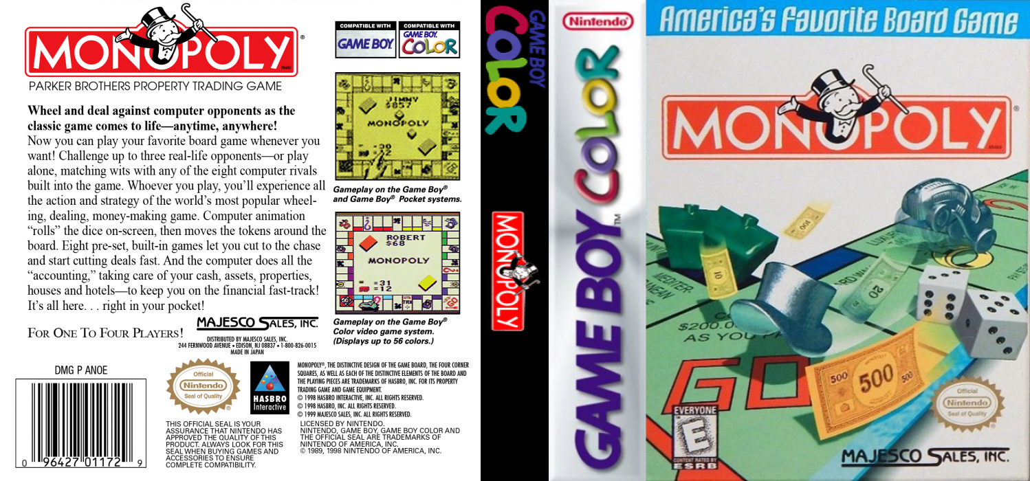 Monopoly (Japan) (SGB Enhanced) (GB Compatible) [JP] gbc 1999 Box Art