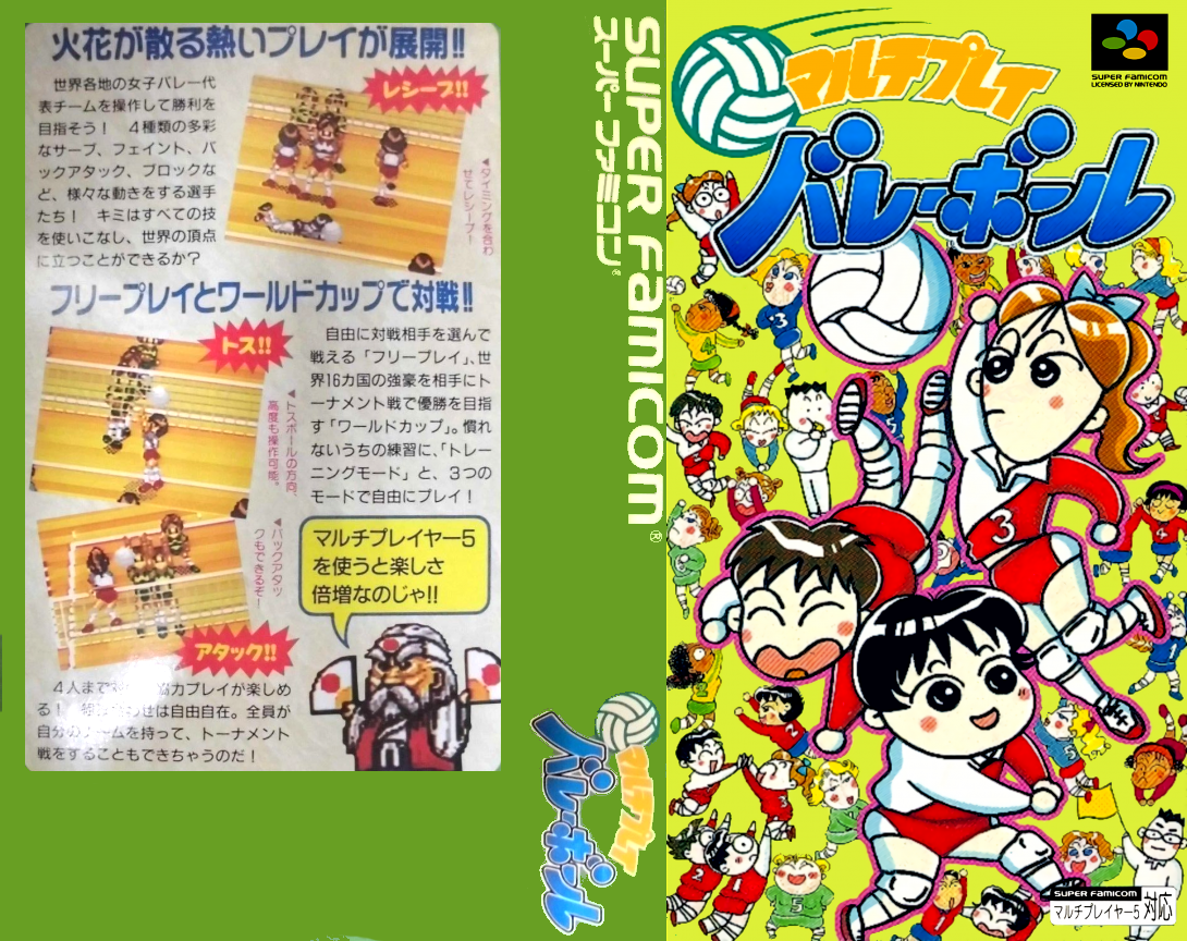 Multi Play Volleyball (Japan) [JP] snes 1994 Box Art