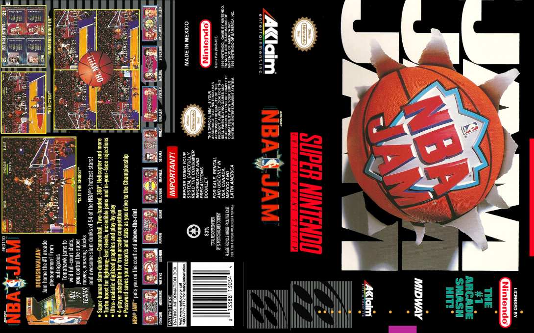 NBA Jam (Japan) (En) [JP] snes 1994 Box Art
