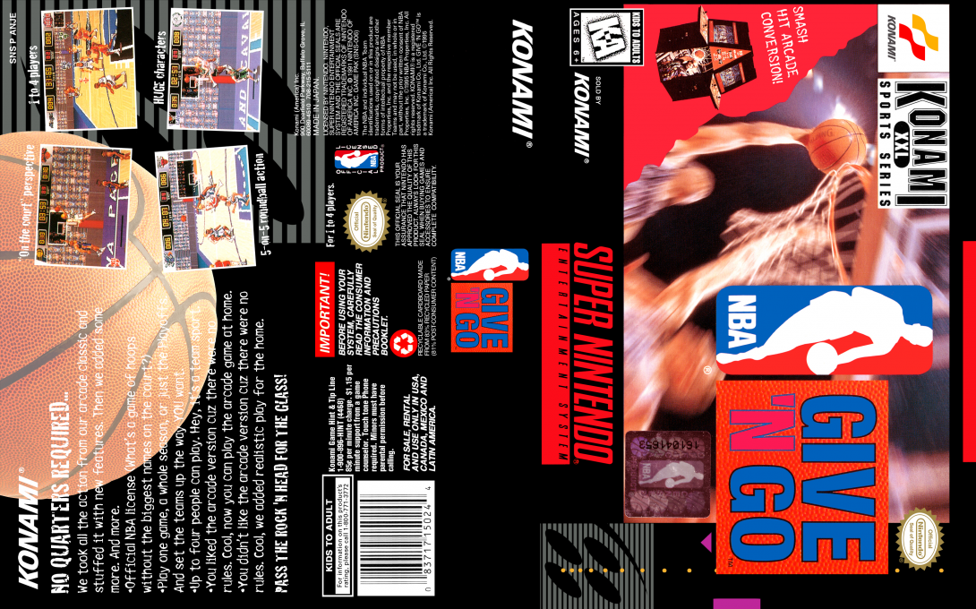 NBA Jikkyou Basket – Winning Dunk (Japan) [JP] snes 1995 Box Art