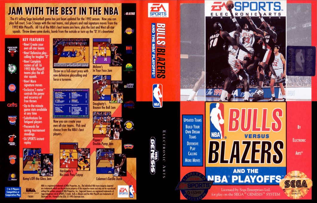 NBA Playoffs – Bulls vs Blazers (Japan) [JP] segaMD 1993 Box Art