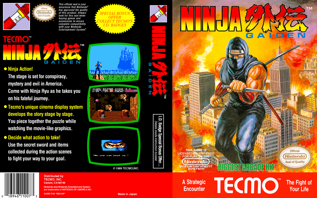 Ninja Ryuuken Den (Japan) [JP] nes 1989 Box Art