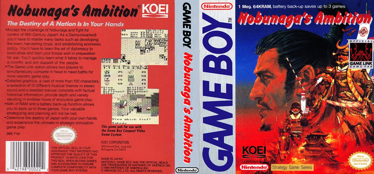 Nobunaga no Yabou – Game Boy Ban (Japan) [JP] gb 1991 Box Art
