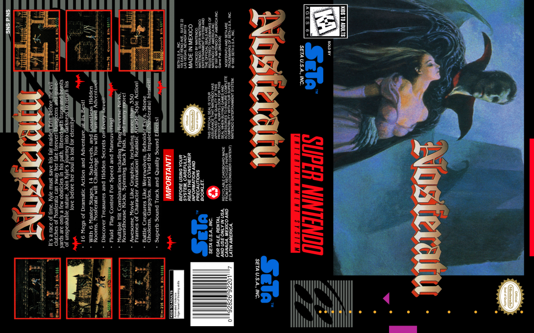 Nosferatu (Japan) [JP] snes 1995 Box Art