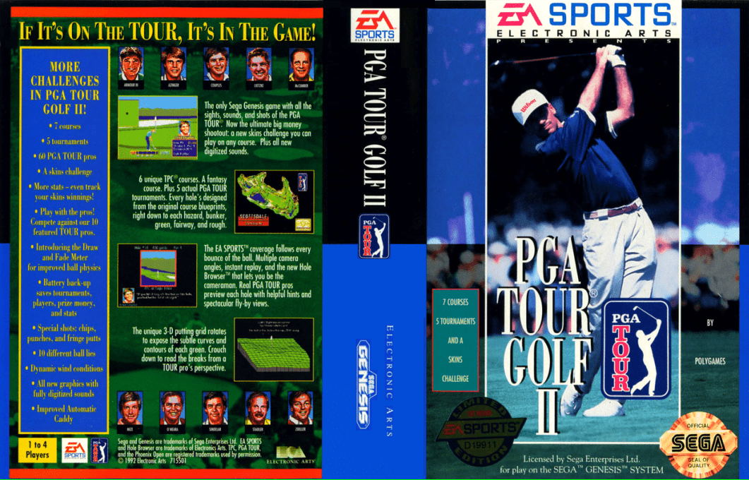 PGA Tour Golf II (Japan) [JP] segaMD 1992 Box Art