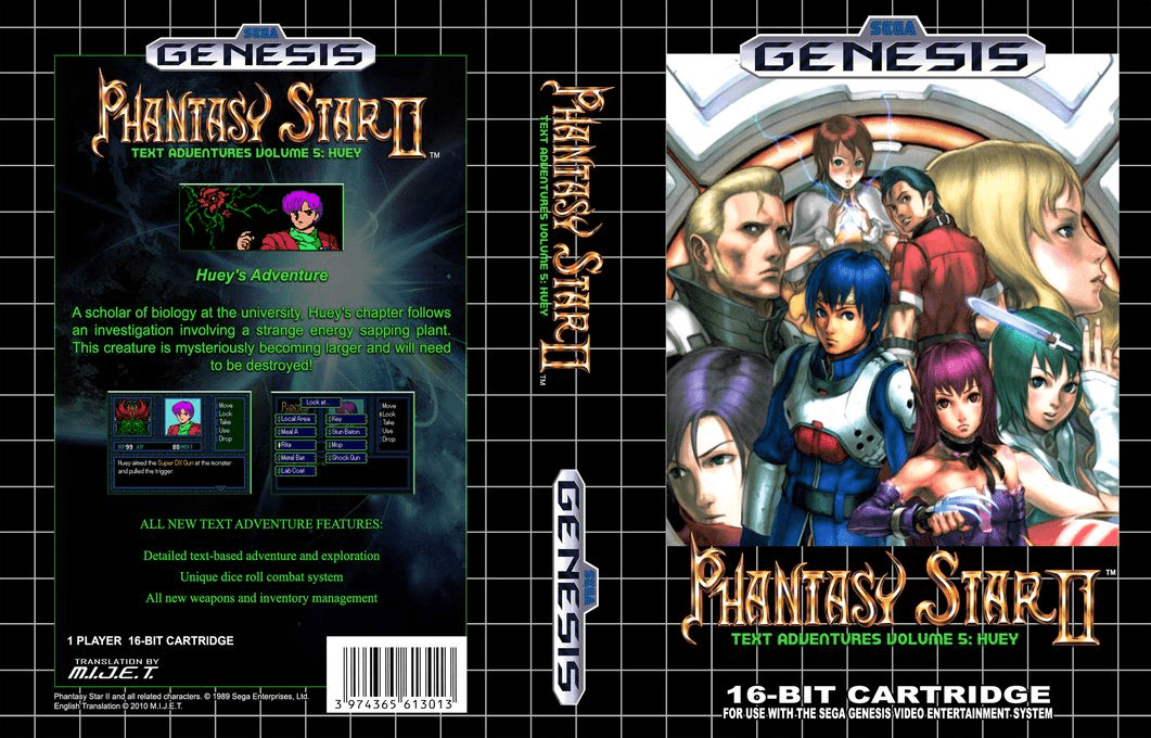 Phantasy Star II Huey’s Adventure (SN) (J) [T+Eng20100710_MIJET] segaMD 1991 Box Art