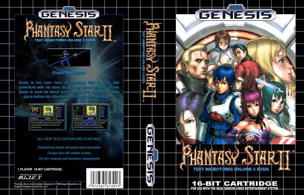 Phantasy Star II Yushis’s Adventure (SN) (J) [T+Eng20100710_MIJET] segaMD 1991 Box Art