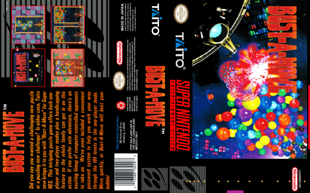 Puzzle Bobble (Japan) [JP] snes 1995 Box Art