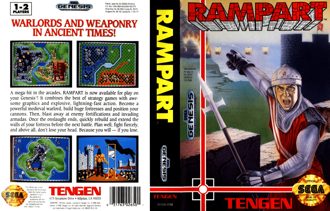 Rampart (Japan, Korea) (Ja) [JP,KR] segaMD 1991 Box Art
