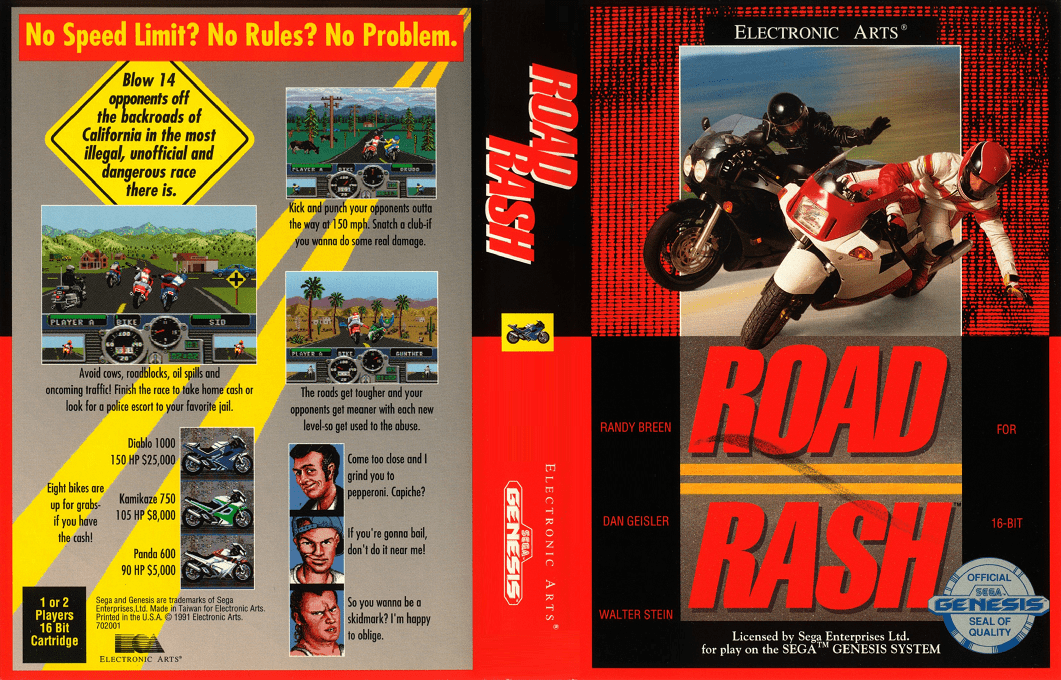Road Rash (Japan) [JP] segaMD 1991 Box Art