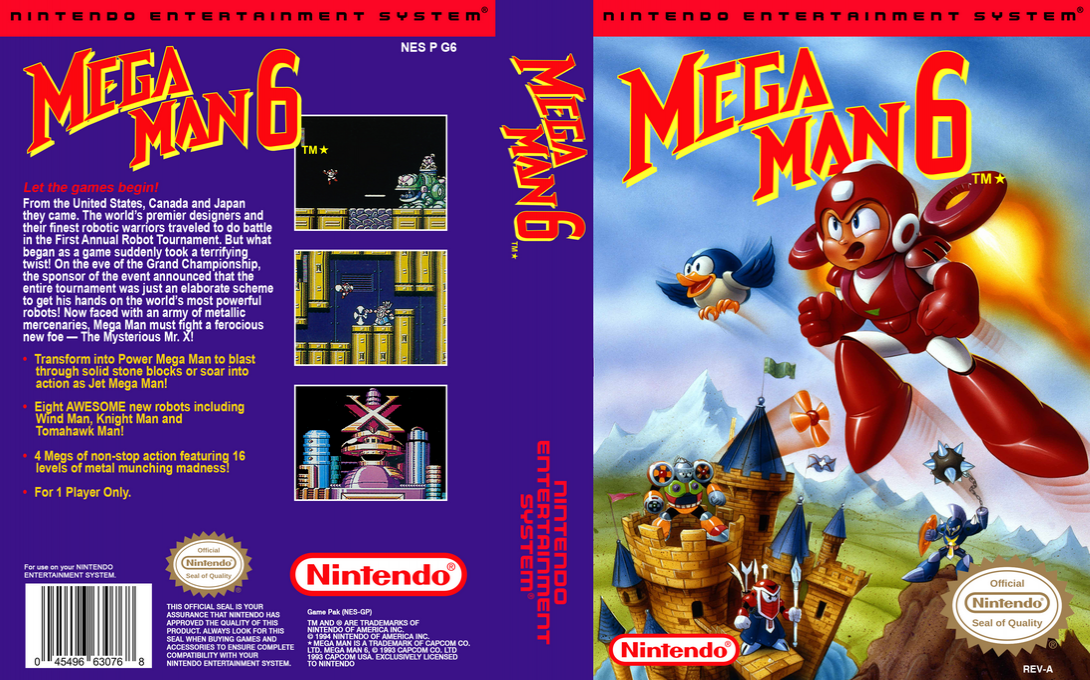 Rockman 6 – Shijou Saidai no Tatakai!! (Japan) [JP] nes 1994 Box Art