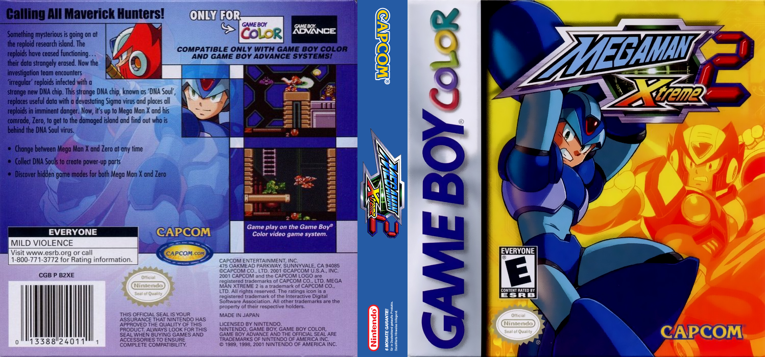 Rockman X2 – Soul Eraser (Japan) [JP] gbc 2001 Box Art