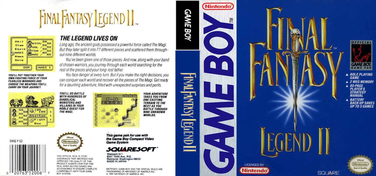 Sa-Ga 2 – Hihou Densetsu (Japan) (Rev 1) [JP] gb 1991 Box Art