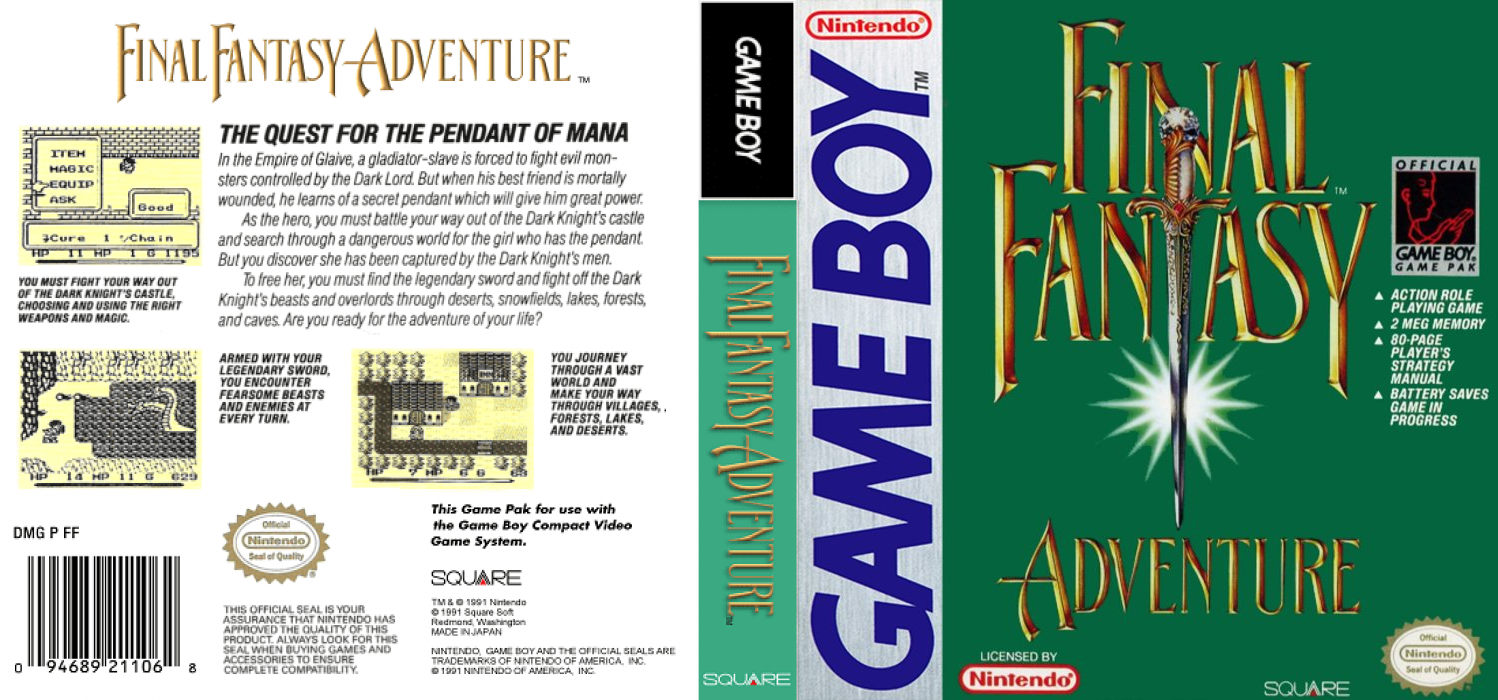 Seiken Densetsu – Final Fantasy Gaiden (Japan) [JP] gb 1991 Box Art