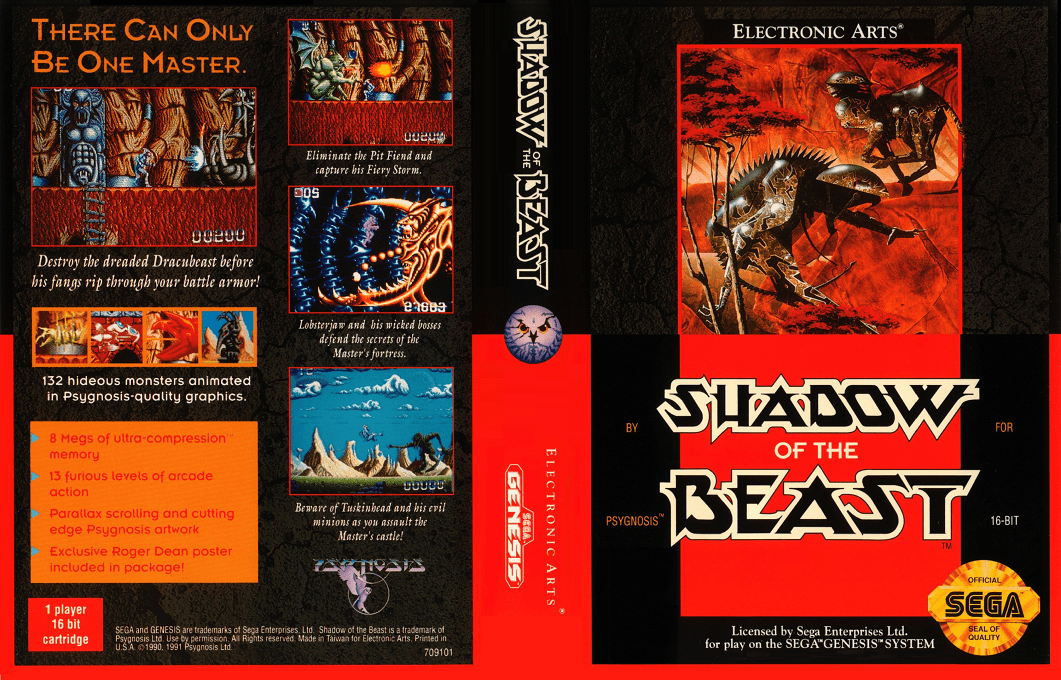 Shadow of the Beast – Mashou no Okite (Japan) [JP] segaMD 1991 Box Art