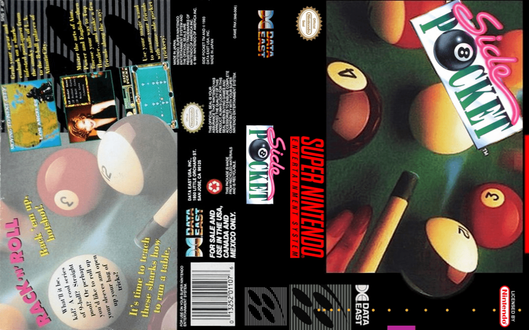 Side Pocket (Japan) (En) [JP] snes 1993 Box Art