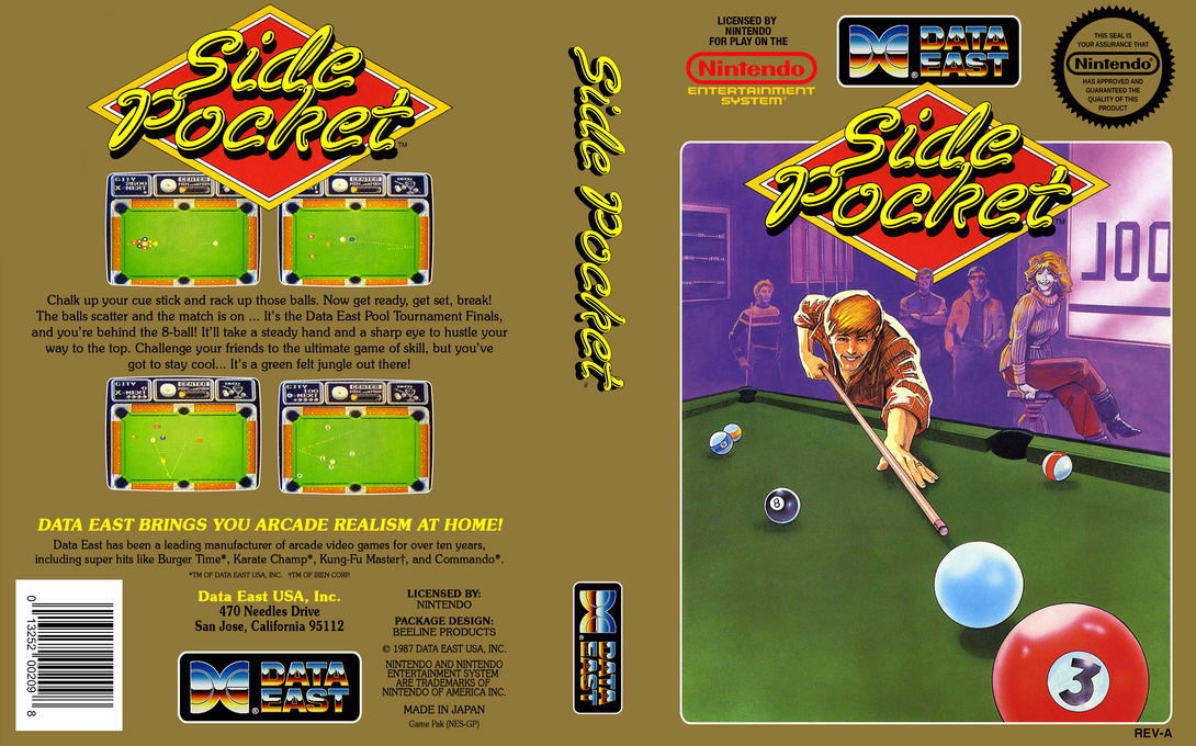 Side Pocket (Japan) [JP] nes 1987 Box Art