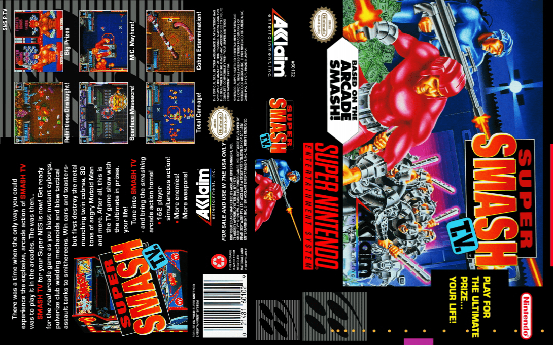 Smash T.V. (Japan) (En) [JP] snes 1992 Box Art