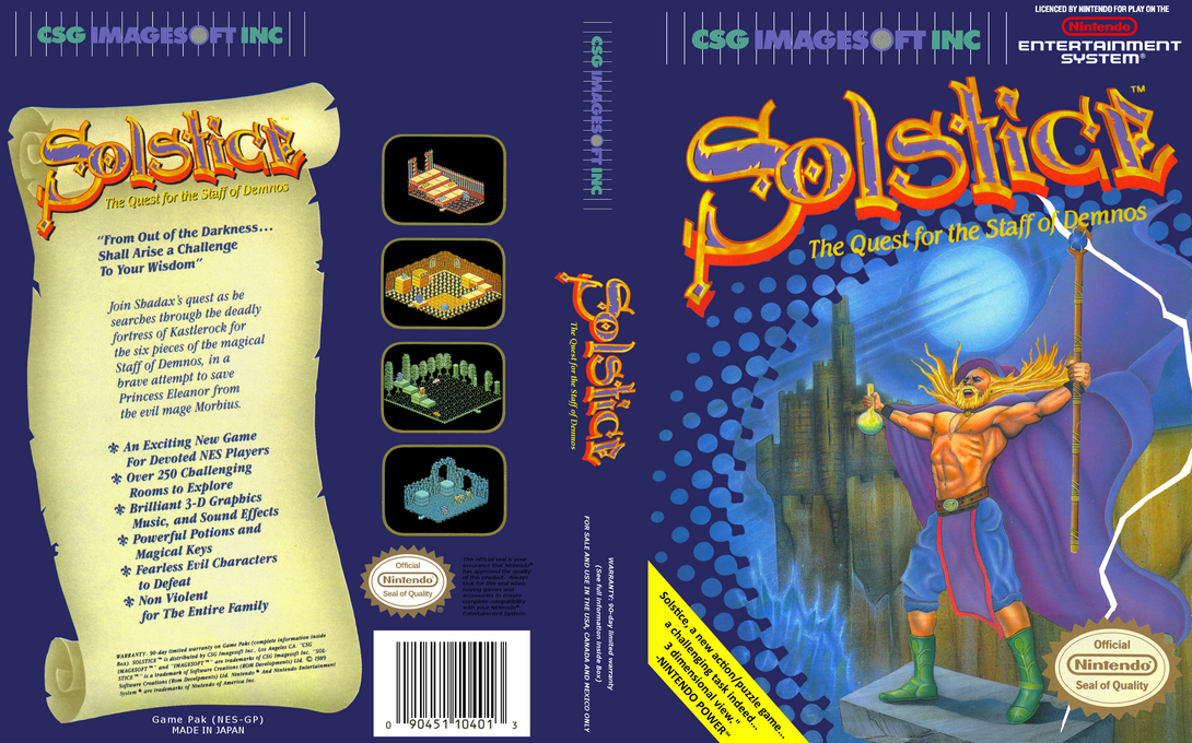 Solstice – Sanjigen Meikyuu no Kyoujuu (Japan) [JP] nes 1990 Box Art