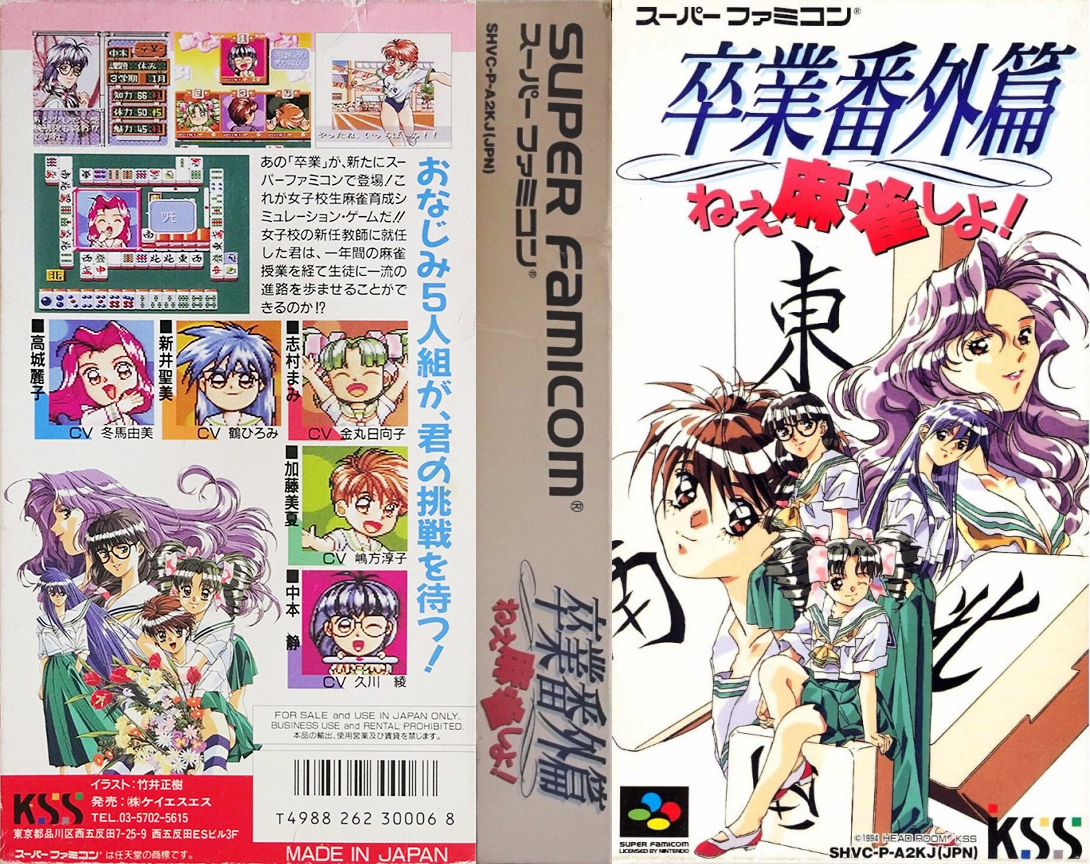 Sotsugyou Bangai Hen – Nee Mahjong Shiyo! (Japan) [JP] snes 1994 Box Art