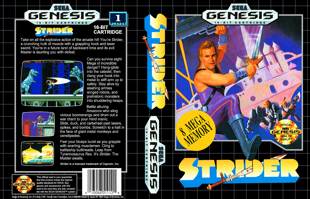 Strider Hiryuu (Japan, Korea) (Ja) [JP,KR] segaMD 1990 Box Art
