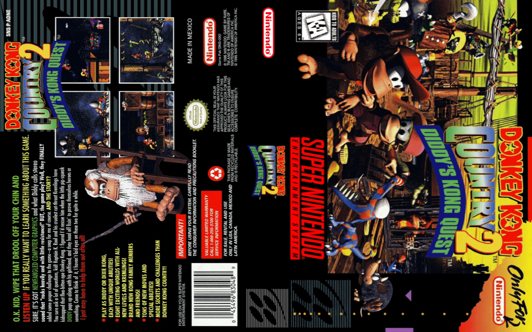 Super Donkey Kong 2 – Dixie & Diddy (Japan) (Rev 1) [JP] snes 1995 Box Art
