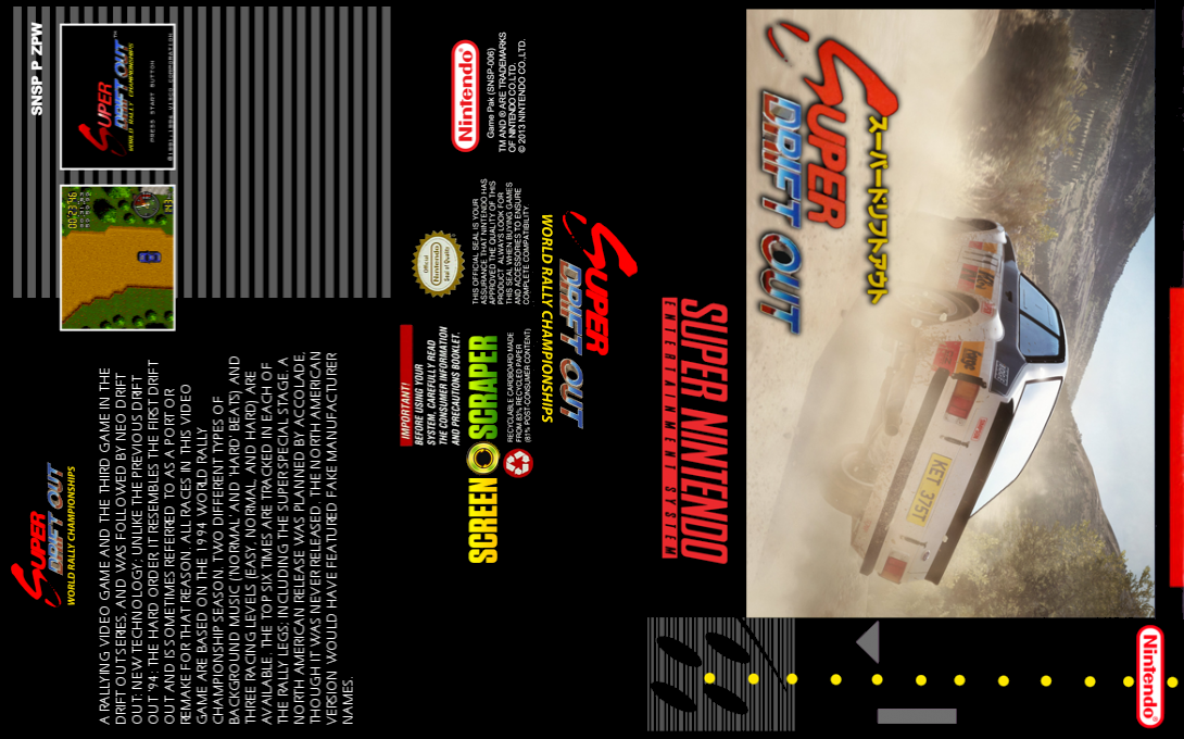 Super Drift Out – World Rally Championships (Japan) (En) [JP] snes 1995 Box Art