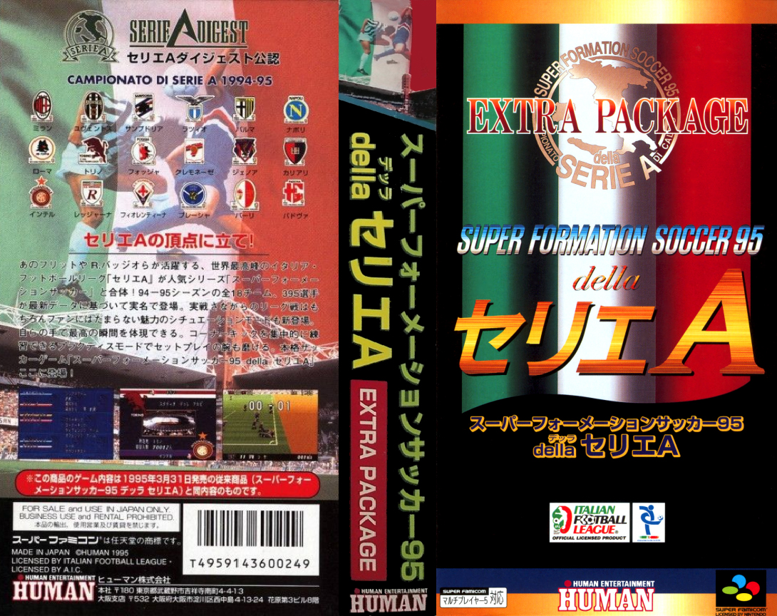 Super Formation Soccer 95 – Della Serie A (Japan) [JP] snes 1995 Box Art